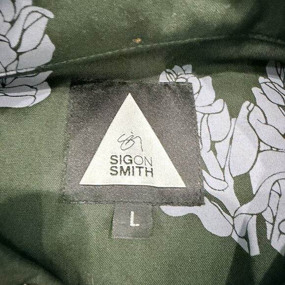 Sig Zane x Salvage Public Hawaii Mens Large Green Short Sleeve Button Front Aloh - Picture 3 of 6